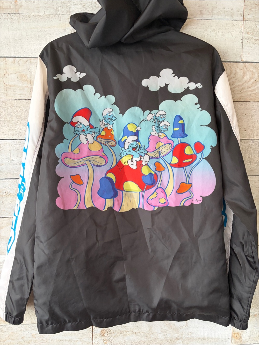 Peyo Smurfs hooded windbreaker